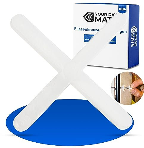 Croisillons de carrelage, 2 mm d'épaisseur, 1000x, Joints croisés pour un espacement régulier lors de la pose de carreaux, Les entretoises de joints croisés peuvent être jointoyées, 1000 x tile cross