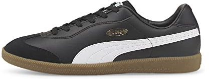 PUMA Men's KING 21 INDOOR TRAINING Soccer Shoe, Puma Black-Puma White-Gum, 9.5
