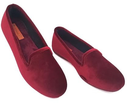 Meravigliose Pantofole Invernali Donna, Ballerine Chiuse da Casa invernali in Velluto Rasato, Ciabatte Scaldapiedi Peluche Eleganti, Morbide e Super Comode (Bordeaux, 38)
