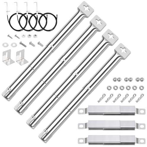 GFTIME 31cm bis 45cm Universal Brenner und Crossover Rohr Ersatzteile für Landmann, Enders, Barbecook, Charbroil, Campingaz, Taino, Tepro, Proficook, Perfect Flame, Edelstahl Brenner 4 Pack
