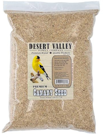 Desert Valley Canary Seed, All Natural, Non-GMO Premium Wild Bird Food for Canaries, Finch, Song Birds, Dove and More (5 Pounds)