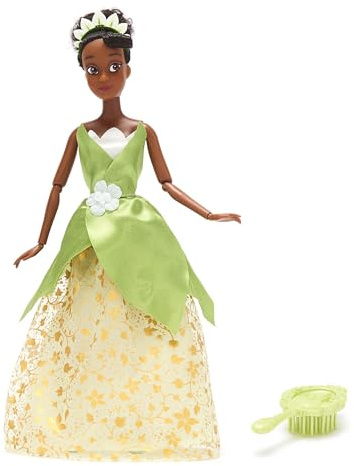 Disney Store Official - Küss den Frosch - Tiana - Klassische Puppe für Kinder - 29 cm/11 - Voll bewegliche Disney Prinzessinnen Puppe im eleganten Kleid - Mit Spielzeughaarbürste - Ab 3 Jahren