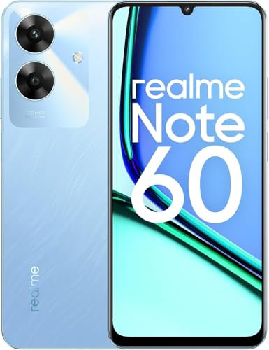 realme Note 60 - Smartphone Android, Dual SIM 4G, Pantalla LCD de 6,74 y 90 Hz, 4 GB de RAM y 128 GB de ROM, batería de 5000 mAh, cámara de 32 MP, Color Azul, sin Adaptador