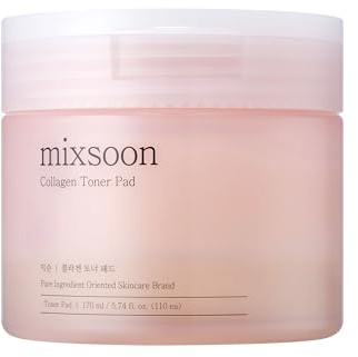 mixsoon Collagen Toner Pad - Enoki Mushroom Low-Molecular Collagen & Plant-Based PDRN, Hydrating & Firming Face Pads for Elasticity, Refined Clarity & Vibrant Glow, 110ea