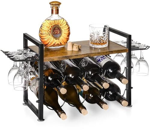 Yorbay Weinregal Metall für Bar: Robustes Wine Rack für Weinlager – Stapelbar für Wein und Whisky Stapelbar für Weinfreunde Weinliebhaber und Freunde