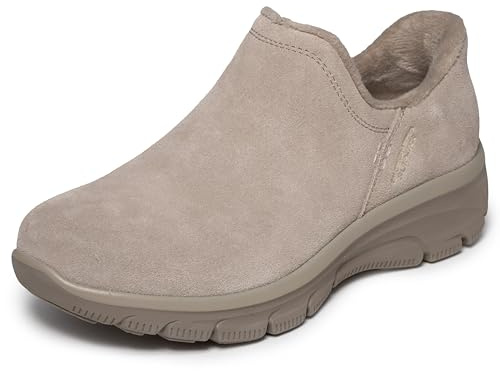 Skechers Women's EASY GOING - MODERN HOUR SUEDE Hands Free Slip-Ins, Scooped Collar Boot in full Suede, Taupe, 5.5M