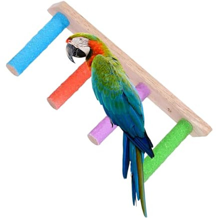 Vogelleiter Für Käfig - Schwingendes Vogelspielzeug Aus Naturholz Für Käfige,Multifunktionale Krallenpflege & Beschäftigungszubehör Gegen Langeweile