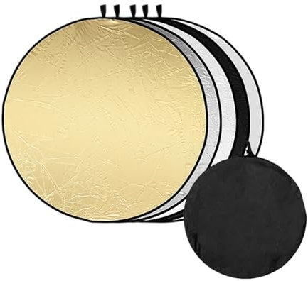 AMENGJ Rifletto di Luce per Fotografia Riflettore di Luce Diffusore di Luce 5 in 1 Pieghevole con Borsa(80CM)