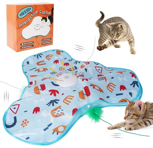 LURICO Interactive Cat Toy, Self-Employment, USB Rechargeable Toy for Cats with 3 Intelligent Modes, Intelligence Toy for Cats for Active Domestic Cats