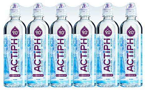 Alkaline Ionised Spring Water pH9+ (24x 600ml) Purified with Electrolytes Clean and Smooth Taste ACTIPH Water