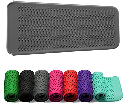 ZAXOP Resistant Silicone Mat Pouch for Flat Iron, Curling Iron,Hot Hair Tools.(Grey)