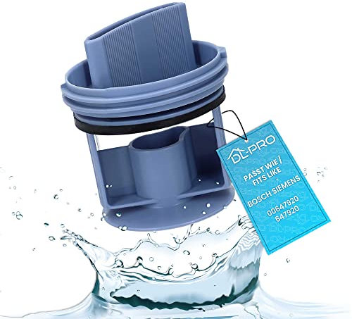DL-pro - Filtre à peluches - Convient pour le bouchon de filtre Bosch, Siemens, Neff, Constructa, Balay - Filtre à peluches sur pompe 647920 00647920 - Remplace 605010 00605010