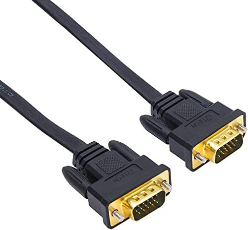 DTech 1,8 m dünnes VGA Kabel für Computer monitore Standard 15poliger Stecker auf Stecker SVGA Kabel flacher Draht für Desktop