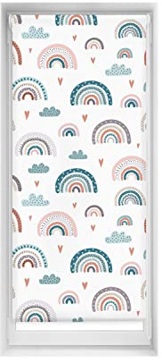Blindecor Easy estores sin taladrar Estampados - Estor translúcido Estampado Digital, Tamaño de la Tela 62 x 145cm, Estampado Easyfix Relax, Arcoiris Azul, 65 x 150 cm (Ancho por Alto)