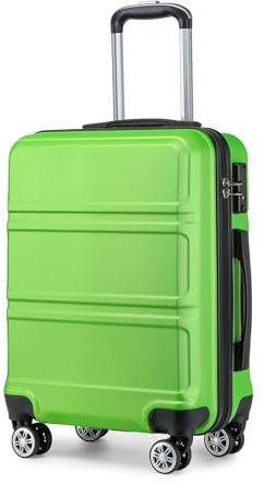 KONO Handgepäck Koffer Trolleys 55cm Leicht Hartschalenkoffer Reisekoffer mit 4 Rollen und TSA Schloss, 55x40x22cm, 39Liter, Zwillingsrollen Rollkoffer, ABS Hartschale (Apfelgrün, M)