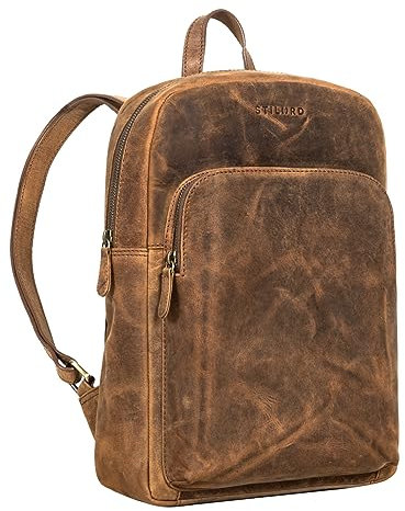 STILORD 'Jona' Lederrucksack mit Laptopfach 15,6 Zoll Echtleder für Herren und Damen braun Rauleder Großer Vintage Rucksack für Business Studenten Reisen und City-Rucksack Leder Retro