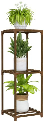 Bamworld Small Plant Stand Indoor 3 Tier Plant Shelf Outdoor Corner Plant Holder for Multiple Pots Single Plant Stand for Living Room Balcony Garden Patio Lawn Window