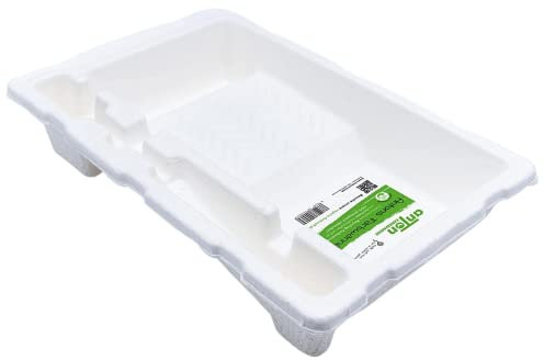 Anton Weiss® Bac à peinture compostable | respectueux de l'environnement | 250 ml | 32 x 21 x 6 cm | compartiments de peinture pour rouleau et pinceaux | pour une rénovation durable