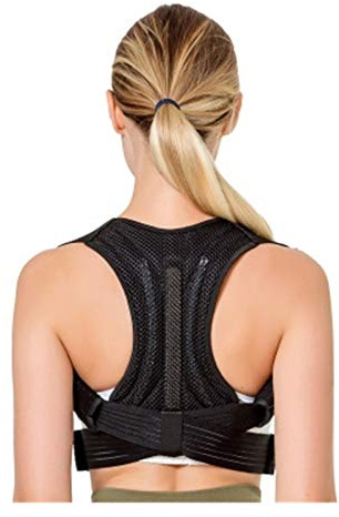 Cinturón de soporte ortopédico ajustable para la espalda Equipo deportivo para la espalda Protector de hombros Corrector de postura Cinturón de soporte lumbar (Color : Black, Size : X-Large) (Bl