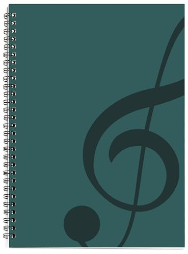 MAXCURY Blank Sheet Music Composition Manuscript Staff Paper Art Music Notebook Black 100 Pages 26x19cm (Water Blue/Ocean Blue)