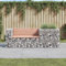 Festnight Gabionen Bank Gartenbank Metall Holz Steinkorb Gabionenkorb Steingabione Gabionenwand Parkbank Sitzbank Garten Metallbank Terrassenbank Outdoor 192x71x65,5 cm