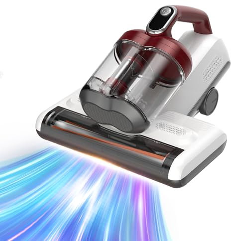 FEVORCS Milbensauger für Matratzen mit UV Licht 17 Kpa Matratzensauger mit Doppel-Walzen 450W Saugleistung Doppel-Staubbehälter 600ml für Polsterung Bett Sofa Tierhaar