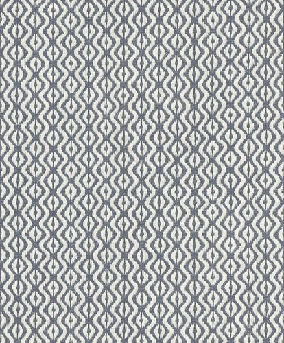 Rasch Papier peint intissé 410648 - Motif ikat méditerranéen bleu et blanc avec aspect textile - Collection : Beachhouse