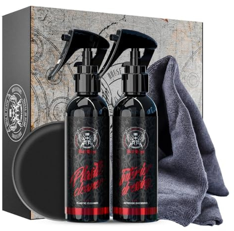 BadBoys Interior Kit cadeau Cola Cockpit 150 ml : nettoyant pour plastique, produit d'entretien intérieur, chiffon en microfibre, éponge applicatrice