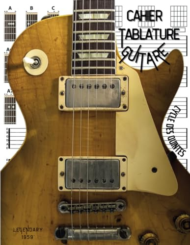 Cahier de Tablature Pour Guitare: Livre de Musique pour Guitariste avec Partitions et 21 Accords de Base, 105 Pages Grand Format A4