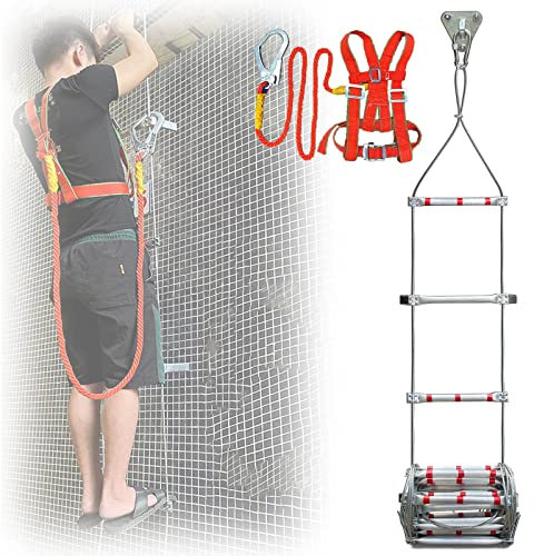 Escalera de Cuerda, Escalera de Escape de Emergencia, Cable de Acero, 1 Escalera, Escalera de Seguridad contra Incendios, un Color, 3 Metros, 9 pies