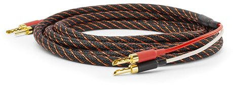Dynavox Perfect Sound Flex Cable de Altavoz, confeccionado, extremadamente flexible, conectores huecos de banana chapados en oro, transmisión de señal sin pérdidas, cobre OFC de alta pureza, par, 3m