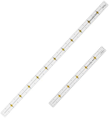 Quilting Ruler Set, 6 x 1/2 and 12 x 1/2 Non-Slip Transparent Acrylic, 3mm Thick