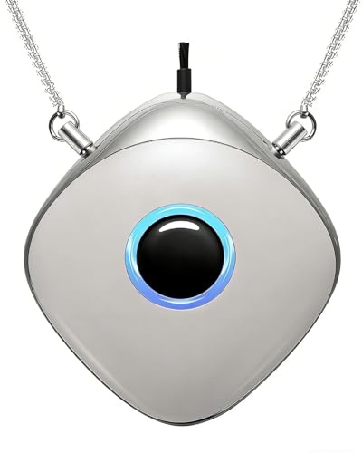 Personal Air Purifier, Chartreey Wearable Air Purifier Necklace, True 502 Million/cm³ High-Speed Negative Ion Generator Eliminates Dust, Pollen, Smoke, Maintenance Free(Pearl White)