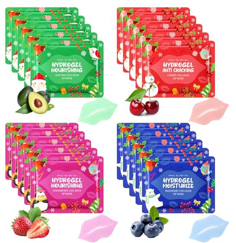20 Masques pour les Lèvres,Patch Lip Nourrissant Hydratant,Patchs pour les Lèvres,Hydrate Efficacement et Réduire l'apparence des Rides