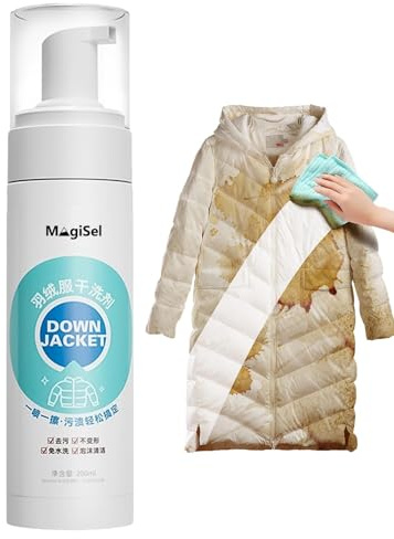 Limpiador en Seco Chaqueta de Plumón, Spray Quitamanchas, Limpiador de Manchas Difíciles Ropas, Elimina Manchas Comida, Grasa y Café Ropa, Ropa Interior y Telas, 200ml