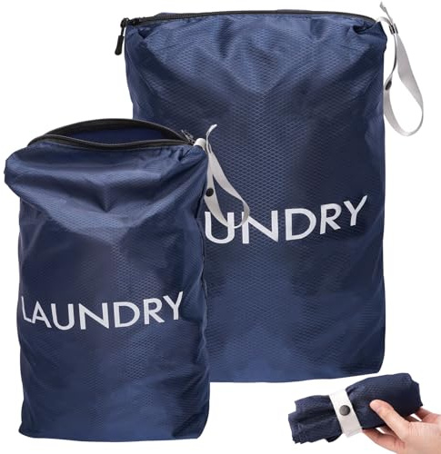 2 Piezas 45 x 60cm, 35 x 55cm Bolsa Impermeable Bañador Mojado, Laundry Bag Reutilizables con Cremalleras Plegable, Bolsa Ropa Sucia Wetbag Impermeable Reutilizable, para Vacaciones, Camping