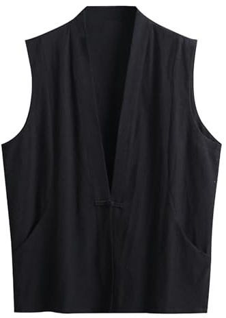 2026 Gilet estivo da uomo in cotone lino con design a panchina per attività sportive ricreative