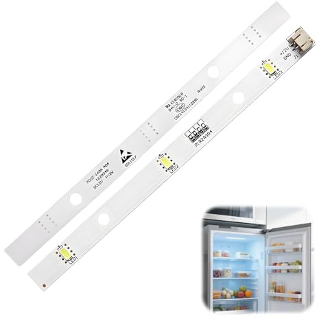 2 Pcs Bandes Lumineuses LED pour Réfrigérateur RONGSHENG/HISENSE E349766 MDDZ-162A 1629348 DC12V 2W, Led 12v Frigo - Lampe LED Frigo Hisense E56334, Remplacée pour Kenwood KIFF5017 KIFF7020