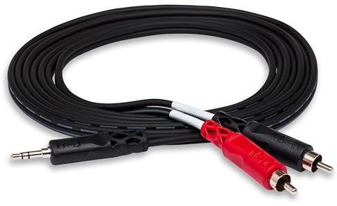 Hosa CMR-210, Stereo Breakout, 3.5 mm TRS to Dual RCA, 10 ft