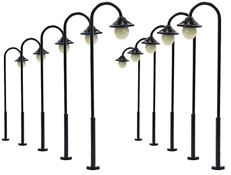 Evemodel LYM12 Modèle de chemin de fer Éclairage 1:87 voie H0 Lamppost Lampe de rue LED 55 mm