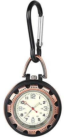 JewelryWe Men Women Clip-on Quartz Watch Backpack Fob Belt Watch Night Light Pocket Watch for Rock Climbing Doctors Nurses Outdoor Activities