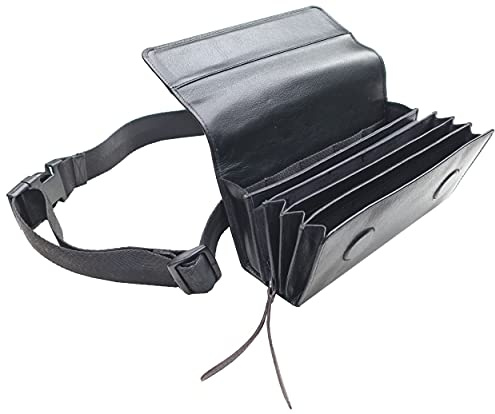 CLAIRE-FONCET Sacoche Banane Coffret Serveur en Véritable Cuir de Buffle, Vendue sans monnayeur, Fermeture par Aimant, idéale pour Serveurs, Serveuses, Bars, Brasseries, Pubs, Restaurants, Forains