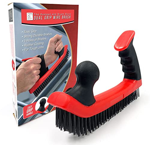 Cepillo de alambre grande | Cepillo de alambre resistente para eliminación de óxido, ladrillos y eliminación de pintura | Acero duro de calidad comercial de 25 cm con doble agarre para limpieza