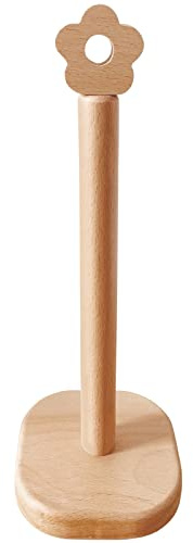Paper Towel Holder, Wooden Kitchen Roll Stand Organizer Free Standing, Housewarming Gift Present for Friends