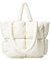 HIMS Gesteppte Gitter-Einkaufstasche für Damen, Winter, große Kapazität, Einfachheit, trendige, lässige Umhängetaschen, gepolsterte Daunen-Baumwollweiche Handtaschen, Shopper-Tasche