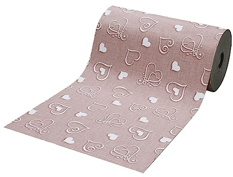 SaRani Tappeto Guida Passatoia Corsia Runner da Cucina Gomma Antiscivolo Fantasia Cuore Bianco (Rosa, 275x50 cm)