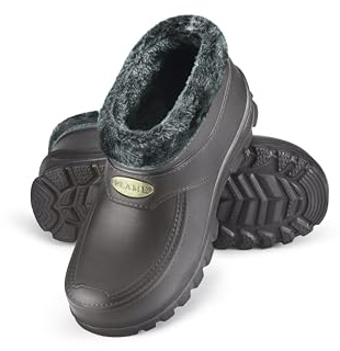 ESTRO Botas de Lluvia Mujer - Zuecos Hombre Invierno Zuecos con Forro Mujer Botas de Goma Hombre A16 (45, Gris)