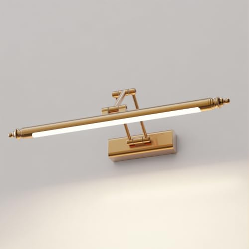 HMAKGG Spiegelleuchte Bad Vintage, 15W LED Bilderleuchte Warmweiß, 80CM - IP44 Badlampe Wand aus Edelstahl, 270° Rotation, für Spiegelschrank Beleuchtung