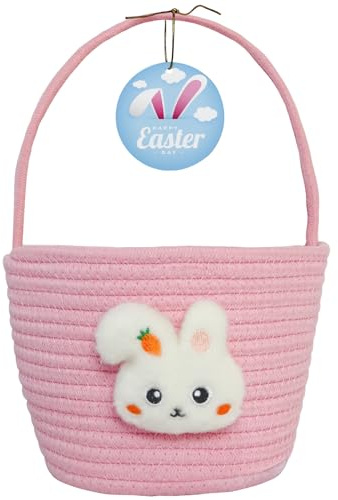 Easter Basket, Easter Baskets for Kids, Baby Easter Basket with Handle, Empty Bunny Egg Basket, Easter Baskets for Boys, Girls, Toddler, Babies, Infant Easter gifts basket Personalized