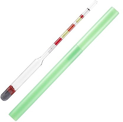 AOKWAWALIY Triple Scale Hydrometer for Home Brew Beer Wine Juice Alcohol Testing Brix Meter Easy Read 10.04In Measurement Tool